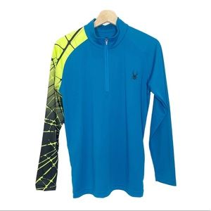 Spyder Pullover Sweatshirt Half Zip Long Sleeves Blue Sz XL